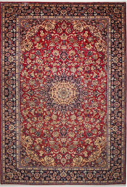 Tappeto Nadjafabad Persia Medaglione Rosso Blu 268x390 Cm