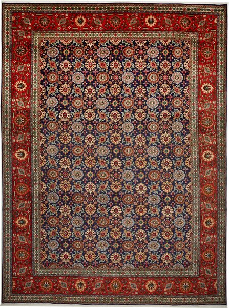 Tappeto Tabriz Persia Floreale Blu Rosso 298x400 Cm