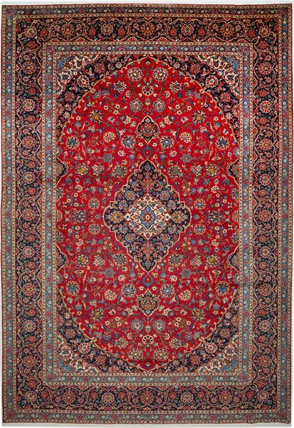Tappeto Ardakan Persia Medaglione Rosso Blu 272x400 Cm