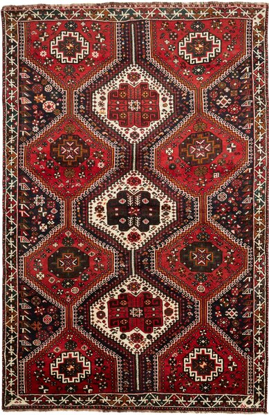 Tappeto Shiraz Persia Astratto Rosso Blu 175x267 Cm