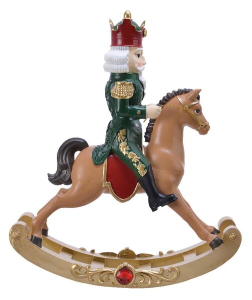 Figura natalizia multicolore Schiaccianoci su Cavallo in resina L 10 x P 36 x H 29.5 cm