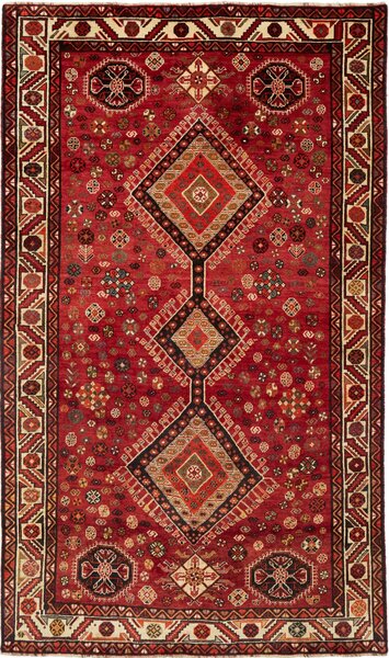 Tappeto Shiraz Persia Astratto Rosso Crema 160x270 Cm