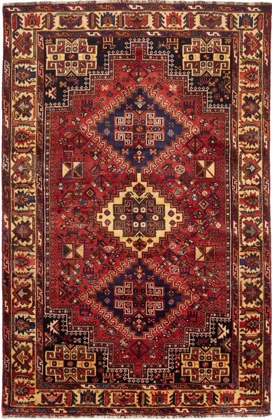 Tappeto Shiraz Persia Geometrico Rosso Blu 168x258 Cm