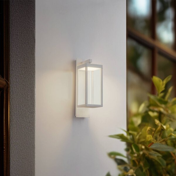Applique da esterni a LED Ferdinand Lucande, Bianco / Opale, Alluminio, Moderno, Applique LED da esterni