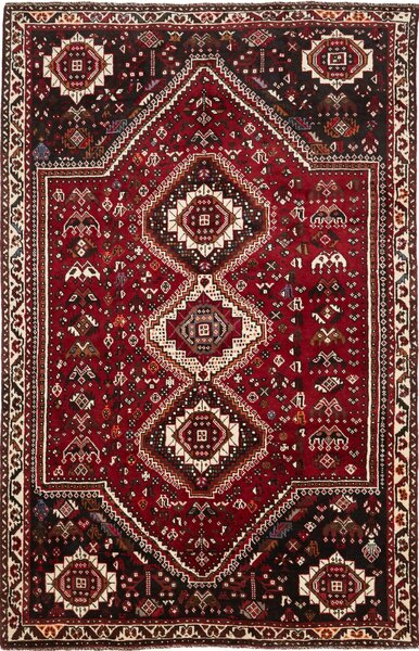 Tappeto Shiraz Persia Geometrico Rosso Marrone 167x261 Cm