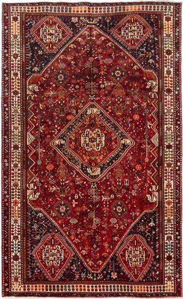 Tappeto Shiraz Persia Geometrico Rosso Blu 160x258 Cm