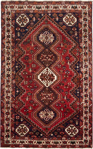 Tappeto Shiraz Persia Geometrico Rosso Blu 160x258 Cm