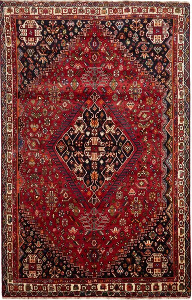 Tappeto Shiraz Persia Geometrico Rosso Blu 180x283 Cm
