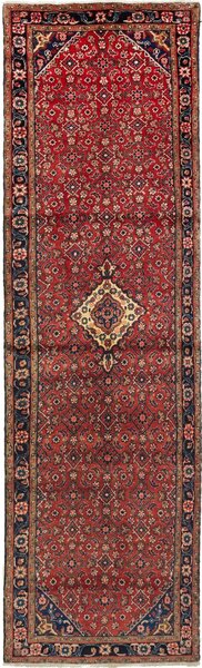 Tappeto Mehravan Persia Medaglione Rosso Blu Scuro 107x368 Cm