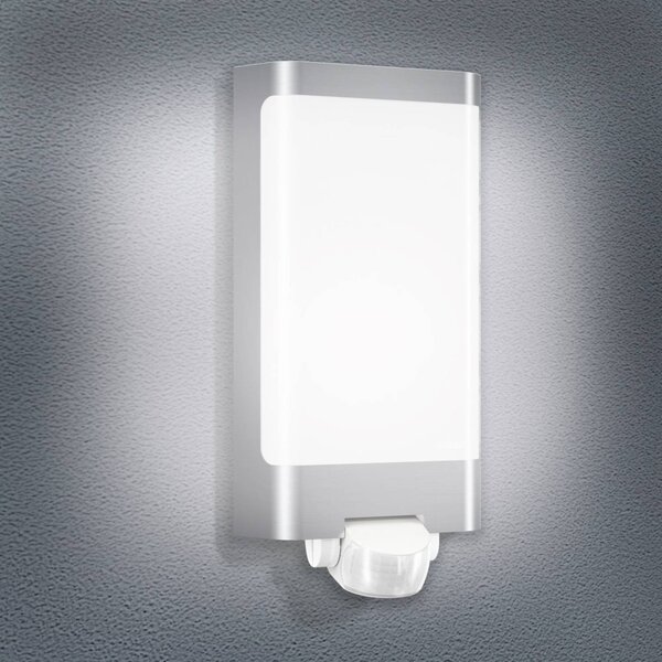 STEINEL L 240 S Applique a LED con sensore, acciaio inox, Alluminio / Grigio / Zincato, Acciaio Inox, Moderno