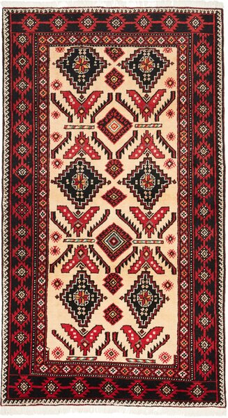 Tappeto Baluch Persia Geometrico Panna Rosso 110x200 Cm