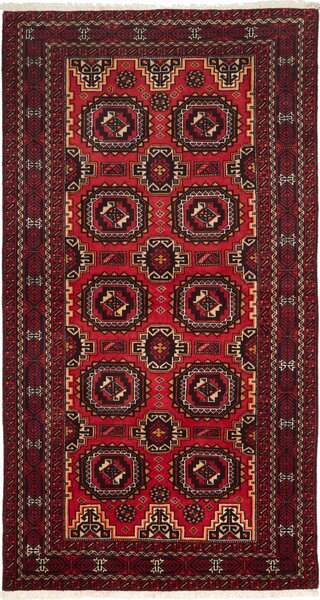 Tappeto Baluch Persia Geometrico Rosso Marrone 103x194 Cm