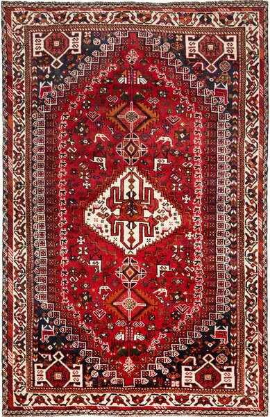 Tappeto Shiraz Persia Geometrico Rosso Blu 160x253 Cm