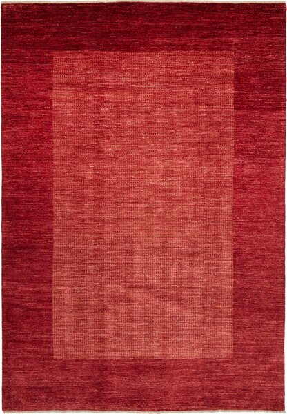 Tappeto Shayan Pakistan Tinta Unita Rosso Bordeaux 201x296 Cm