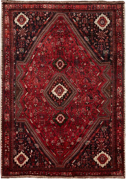 Tappeto Shiraz Persia Geometrico Rosso Blu 175x260 Cm