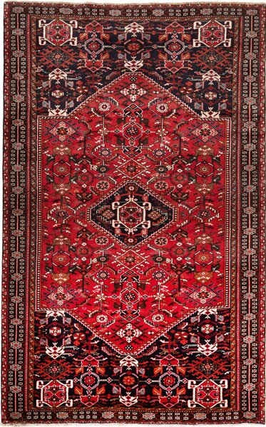Tappeto Shiraz Persia Geometrico Rosso Blu 163x258 Cm