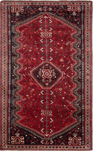 Tappeto Shiraz Persia Geometrico Rosso Blu 163x268 Cm