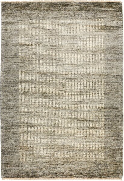 Tappeto Shayan Pakistan Geometrico Naturale Grigio-verde 124x181 Cm