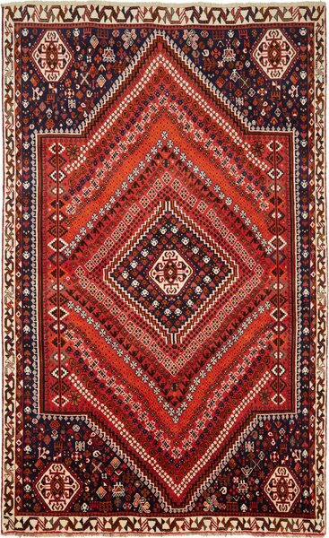 Tappeto Shiraz Persia Geometrico Rosso Blu 172x285 Cm