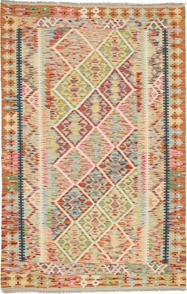 Tappeto Kilim Afghanistan Astratto Multicolore Vivace 121x186 Cm
