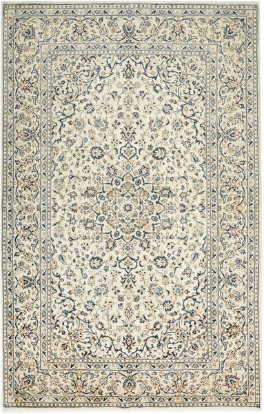 Tappeto Kashan Persia Medaglione Crema Blu 198x310 Cm