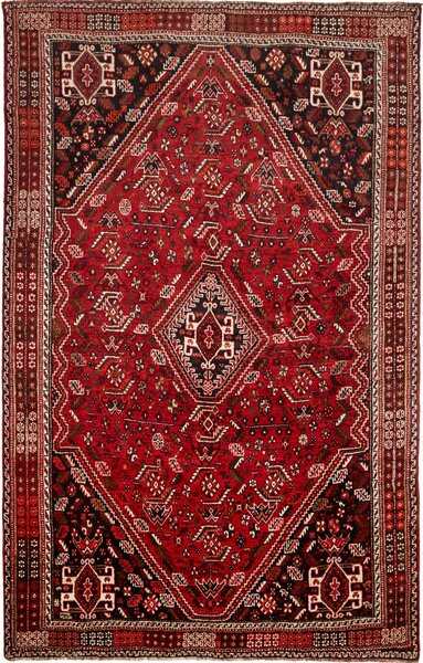 Tappeto Shiraz Persia Geometrico Rosso Bruno 178x280 Cm