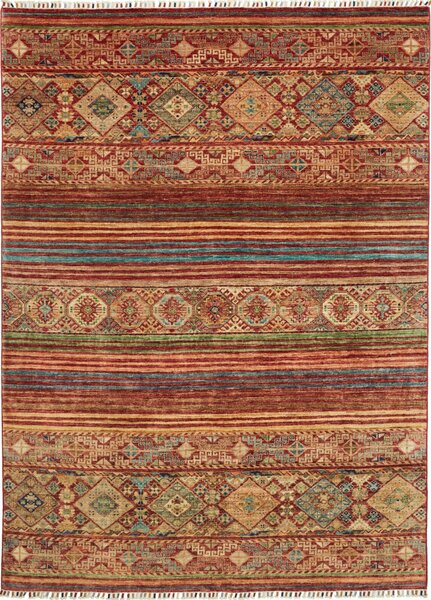 Tappeto Rubin Pakistan Astratto Rosso Beige 170x230 Cm