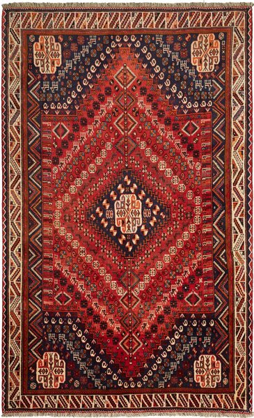 Tappeto Shiraz Persia Geometrico Rosso Blu Notte 170x280 Cm
