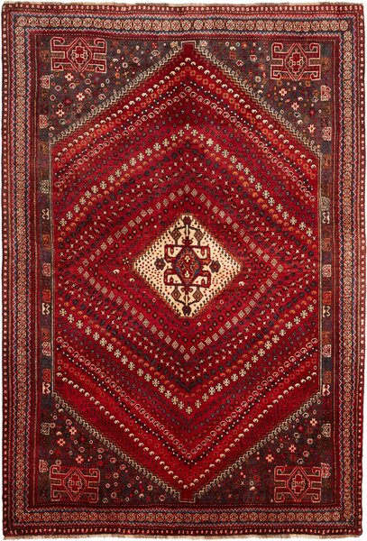 Tappeto Shiraz Persia Geometrico Rosso Blu 170x249 Cm