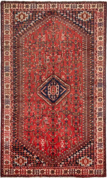 Tappeto Shiraz Persia Geometrico Rosso Blu Scuro 160x260 Cm