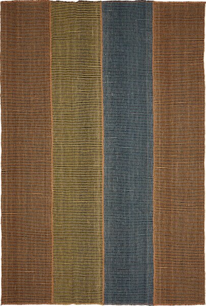 Tappeto Kilim Persia Geometrico Marrone Ocra Blu 201x302 Cm