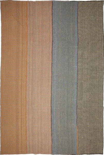 Tappeto Kilim Persia Astratto Marrone Blu 222x328 Cm