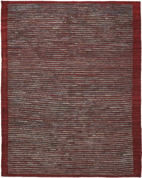 Tappeto Gabbeh Fine Persia Geometrico Rosso Bordeaux Grigio 149x189 Cm