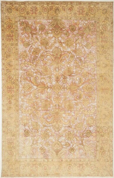 Tappeto Vintage Persia Medaglione Beige Rosa 190x314 Cm