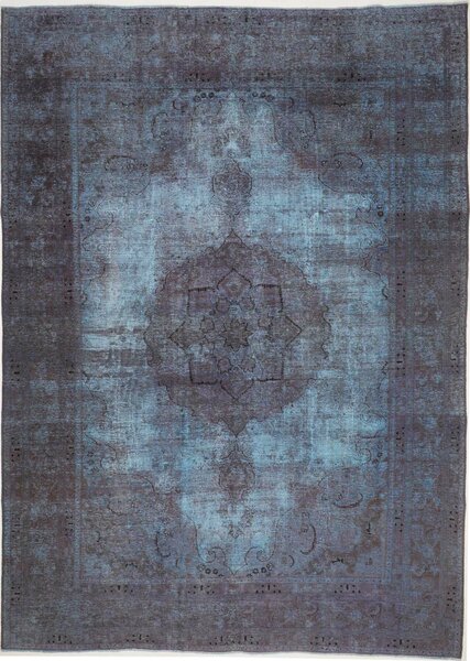 Tappeto Vintage Persia Medaglione Blu Grigio 228x334 Cm