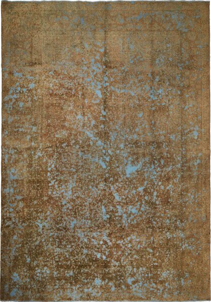Tappeto Vintage Persia Astratto Terra Azzurro 284x405 Cm