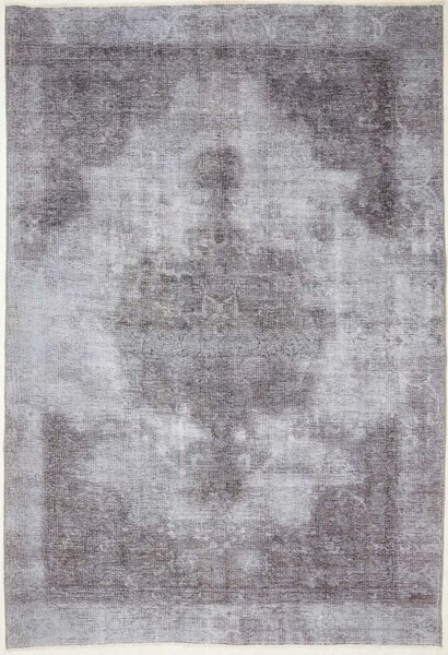 Tappeto Vintage Persia Medaglione Grigio Bianco 187x273 Cm