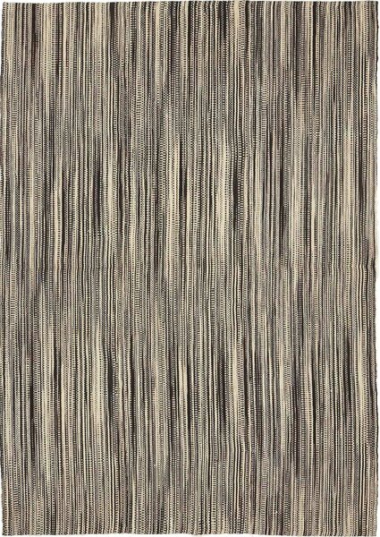 Tappeto Kilim Persia A Righe Nero Crema 151x217 Cm