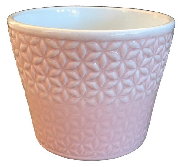 Vaso per piante e fiori Ariel in ceramica colore rosa H 11 cm, Ø 13 cm