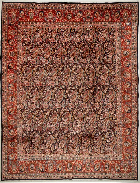 Tappeto Kashamr Zirkhaki Persia Astratto Terracotta Nero 295x380 Cm