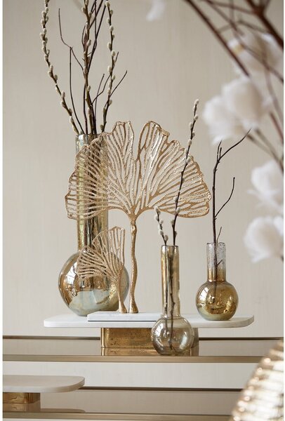 Statuetta in metallo (altezza 48 cm) Leaf - Light & Living