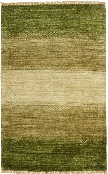 Tappeto Shayan Pakistan Astratto Verde Beige Sfumato 60x95 Cm