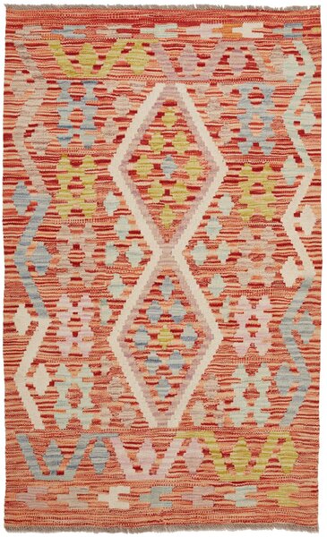 Tappeto Kilim Afghanistan Geometrico Terracotta Azzurro 80x131 Cm