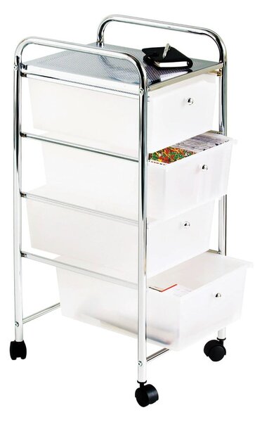 Scaffale mobile in plastica bianco-argento 33x79 cm - Premier Housewares