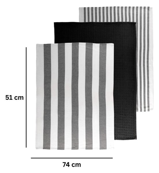 Set di strofinacci in cotone 3 pz 51x74 cm Marra – Tiseco Home Studio
