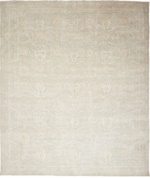 Tappeto Zigler Extra Fine Pakistan Floreale Verde Salvia Beige 244x284 Cm