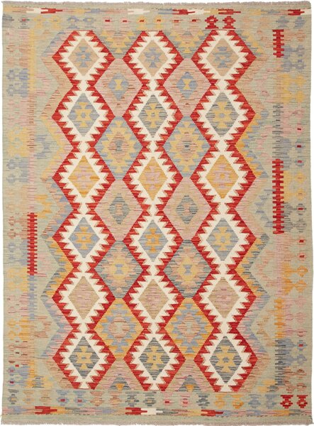Tappeto Kilim Afghanistan Geometrico Multicolore Pastello 150x201 Cm