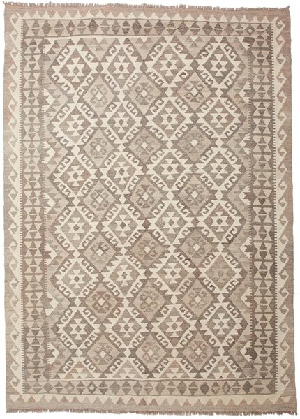 Tappeto Kilim Afghanistan Geometrico Beige Tortora 149x210 Cm
