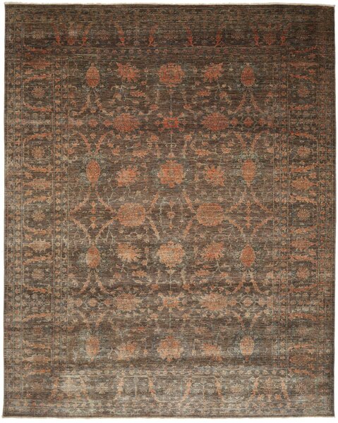 Tappeto Zigler Fine Pakistan Floreale Marrone Arancio Antracite 247x307 Cm