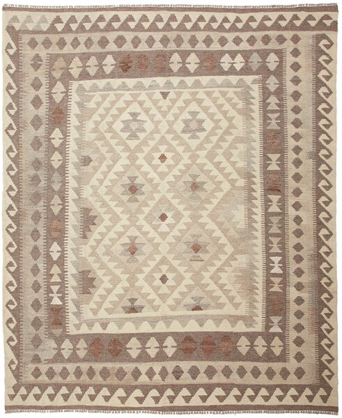 Tappeto Kilim Afghanistan Geometrico Beige Marrone 164x201 Cm